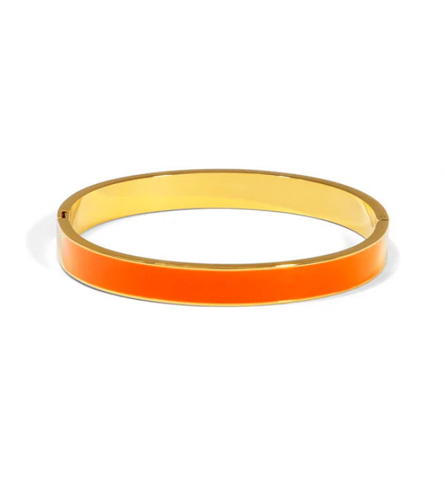 Color Pop Hinged Bangle-Orange