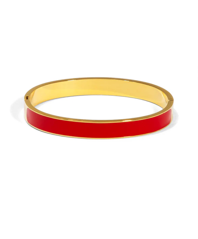 Color Pop Hinged Bangle-Red