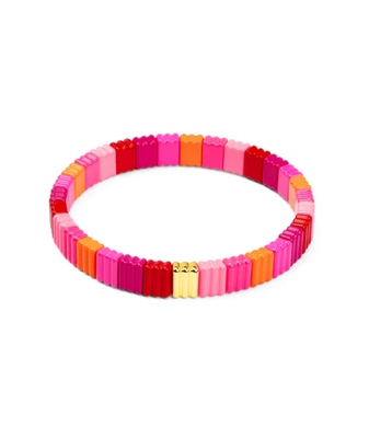 Ribbed Stretch Bracelet-Pink Multi