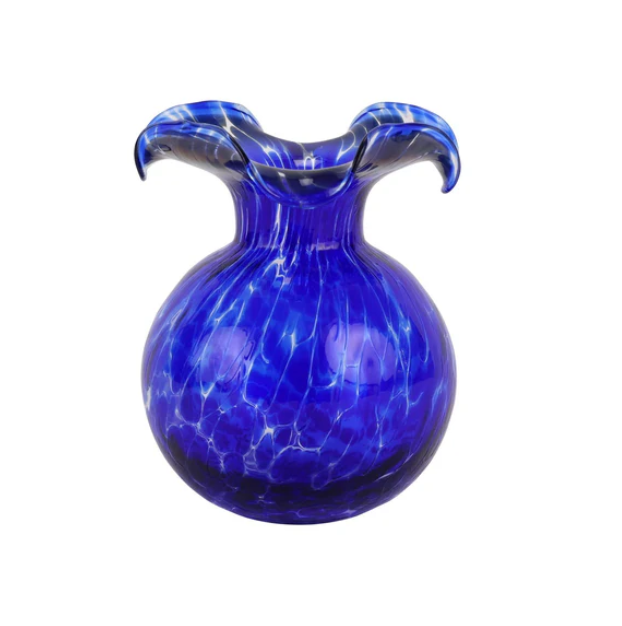 Vietri Hibiscus Bud Vase Cobalt Tortoiseshell
