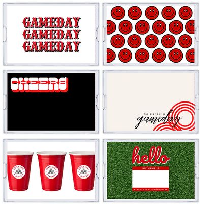 Acrylic Tray Liners Red Gameday