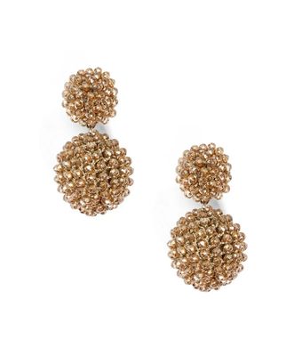 Crystal Drop Earring-Champagne