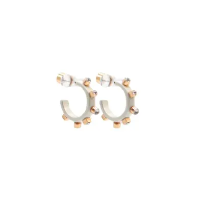 Metal Huggie-White Metal Huggie-White