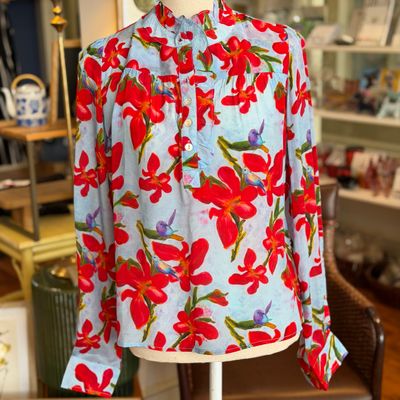 Ruffle 1/2 Placket Top Ruffle 1/2 Placket Top