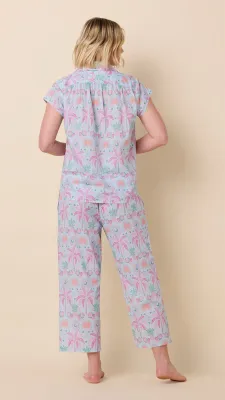 Pink Palms Voile Capri PJs