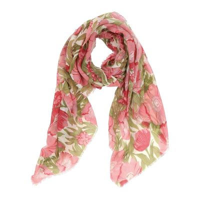 Pink Floral Featherweight Scarf Pink Floral Featherweight Scarf