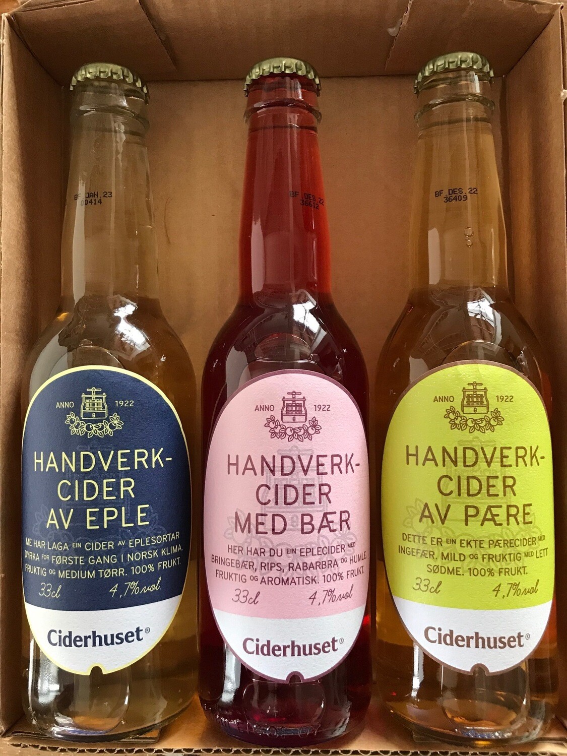 Tre-pack handverkcider 4,7 % vol Tre-pack handverkcider 4,7 % vol