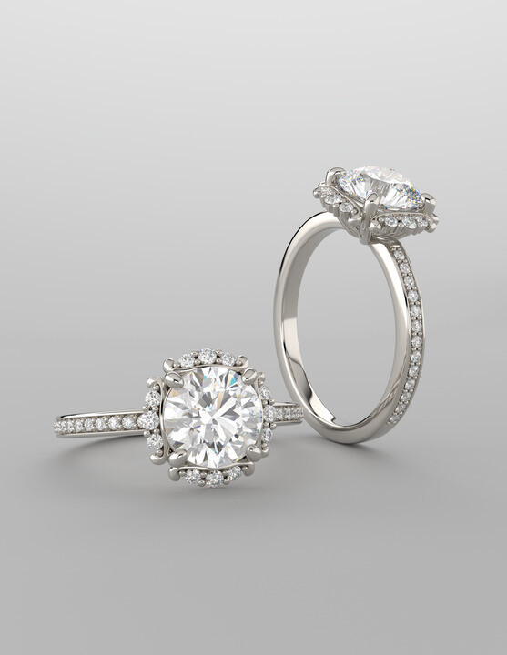 White Gold Halo Engagement Ring White Gold Halo Engagement Ring