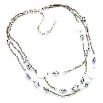 Triple Strand crystal & white Necklace Triple Strand crystal & white Necklace