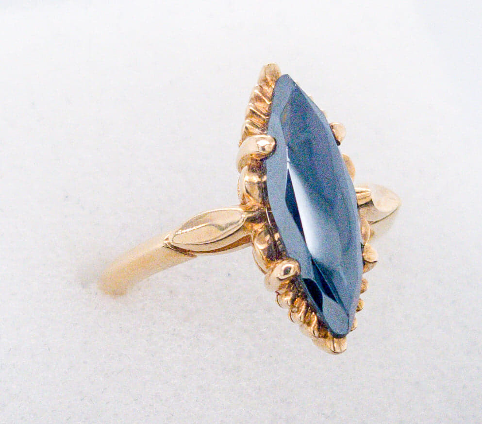 810-100-201203 Marquise Hematite and Gold Ring 810-100-201203 Marquise Hematite and Gold Ring