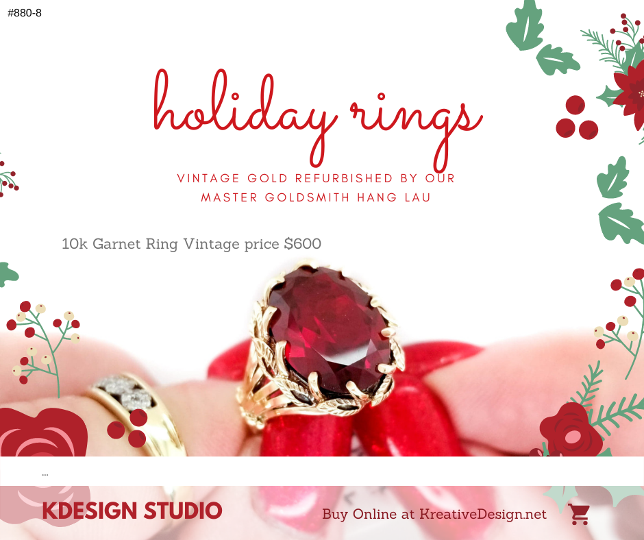880-8 Vintage Large Filigree Garnet Ring R600 880-8 Vintage Large Filigree Garnet Ring R600