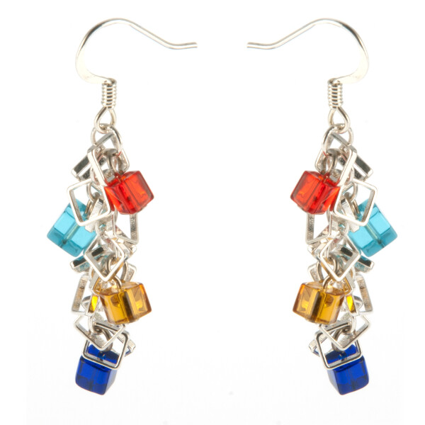 800-GLSY-E4 QuartzCube and Chain Earring R45 800-GLSY-E4 QuartzCube and Chain Earring R45