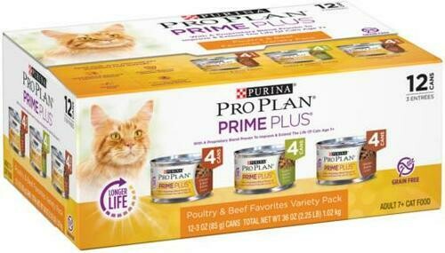 PURINA Pro Plan Adult 7+ Real Poultry & Beef Variety Cat 12/3Z