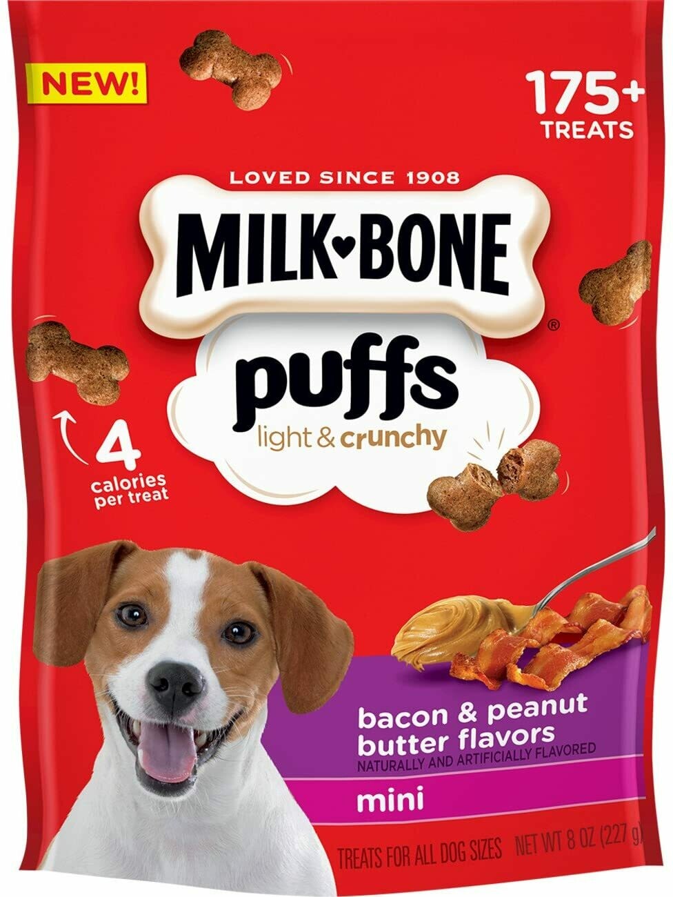 Milk Bone Puffs Peanut Butter And Bacon Mini 8z
