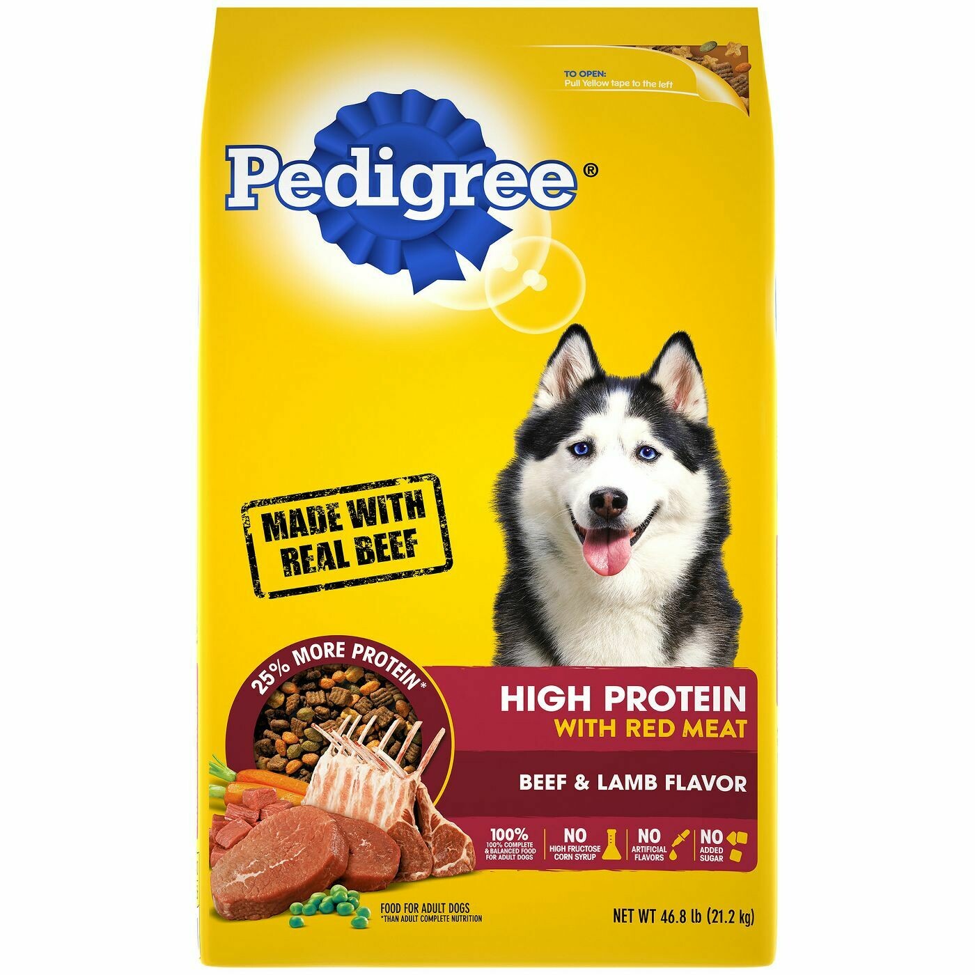 PEDIGREE DRY HIGH PROTEIN RED MEAT 50#