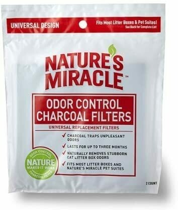 Nature's Miracle Odor Control Universal Charcoal Filter 2PK