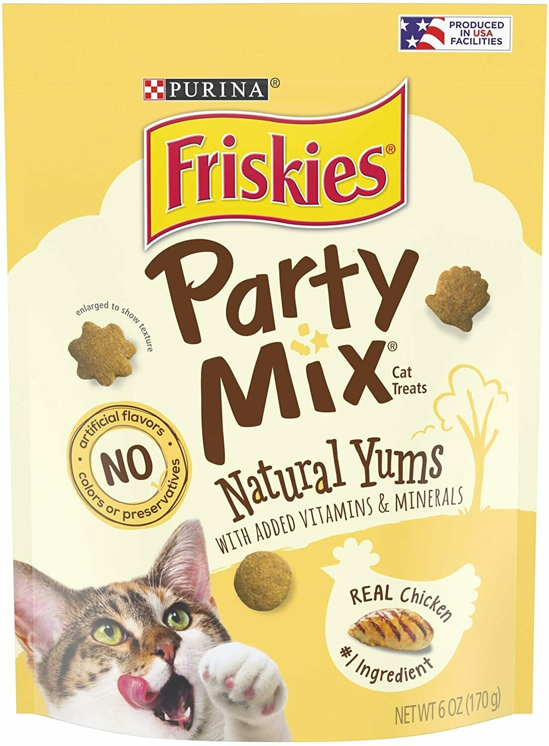 Purina Friskies Party Mix Natural Yums With Real Chicken Cat Treats 6oz