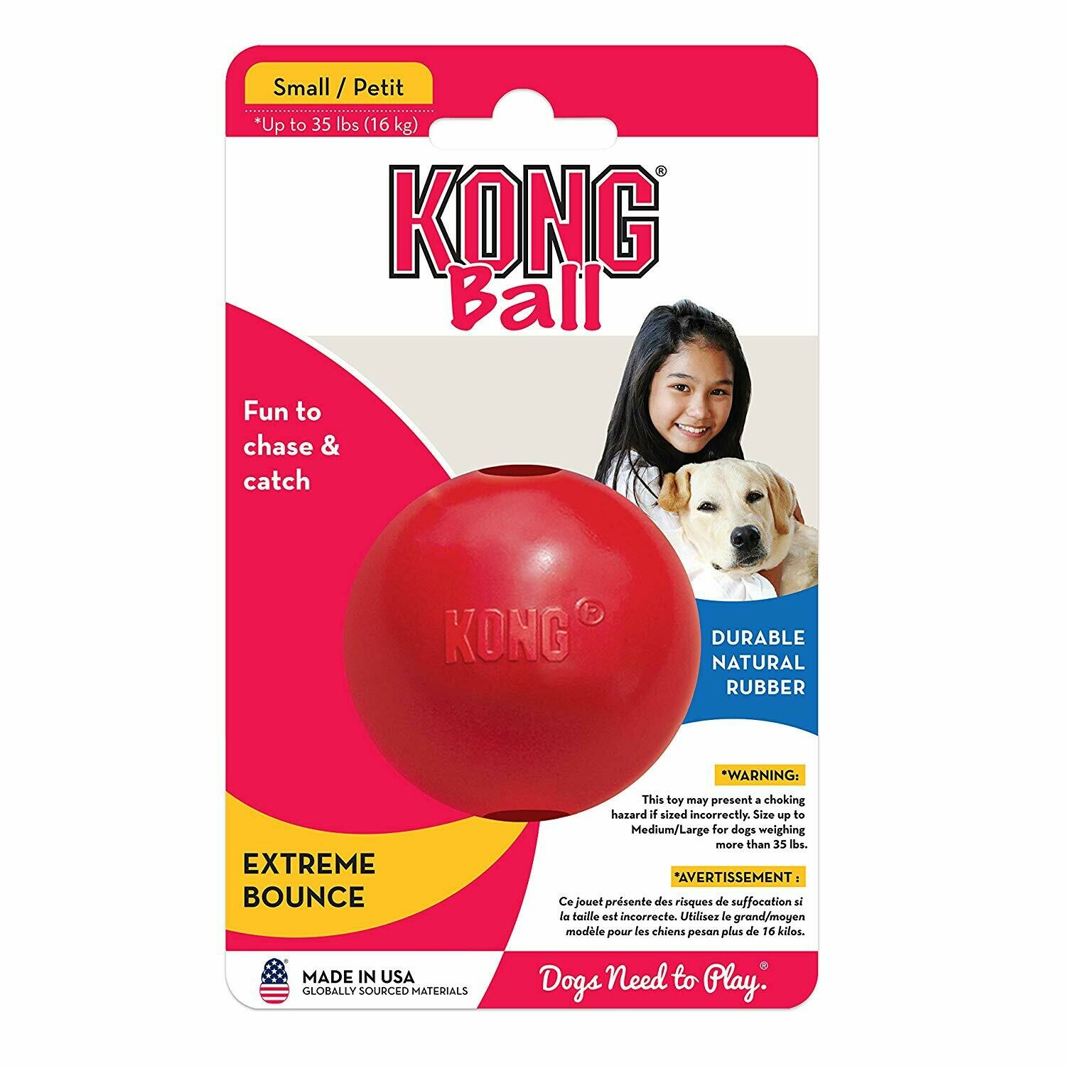KONG BALL DOG TOY SM KB2