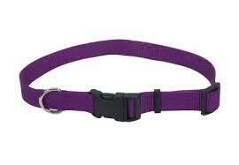 Coastal Adjustable Nylon Dog Collar with Plastic Buckle Purple 3/8X8-12in