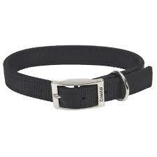 Coastal Double-Ply Nylon Dog Collar Black 1X22in