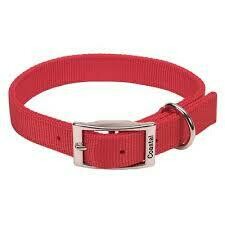 Coastal Double-Ply Nylon Dog Collar Red 1X26in