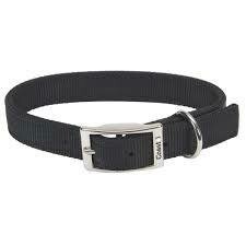 Coastal Double-Ply Nylon Dog Collar Black 1X20in