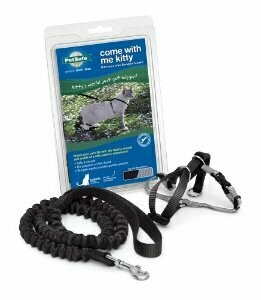Premier Come With Me Kitty Harness & Bungee Leash Medium Black