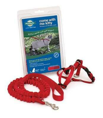 Premier Come With Me Kitty Harness & Bungee Leash Large Red