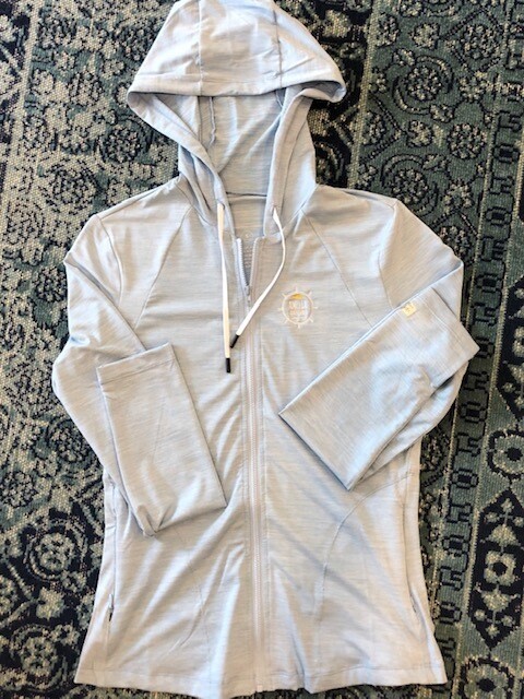 Cabana Zip Hoodie Heather Blue UPF 50