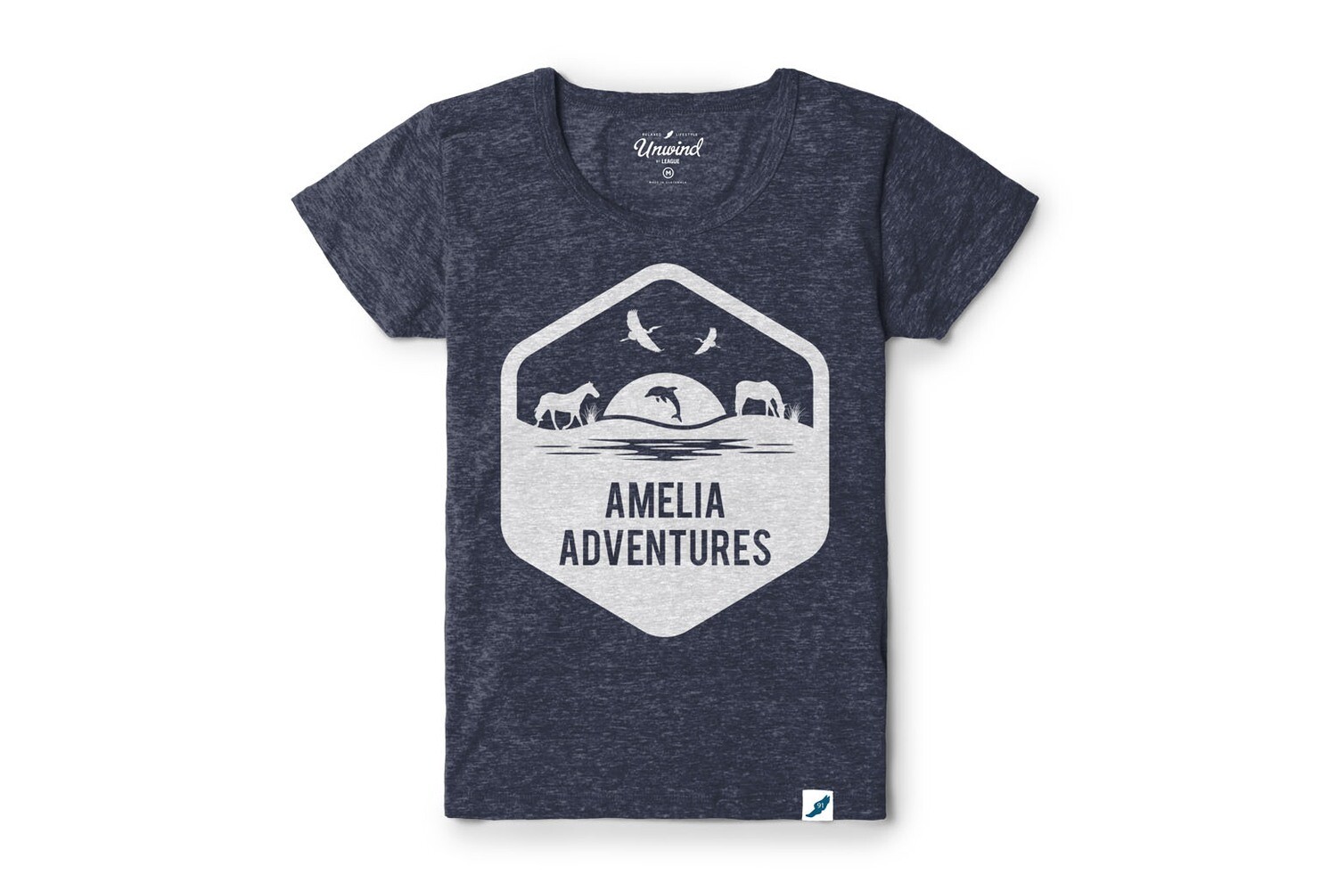 Women&#39;s Tri-blend Crewneck Heather Navy