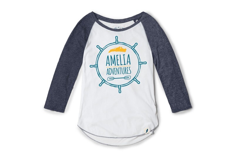 Tri-blend 3/4 Sleeve Raglan White/Navy