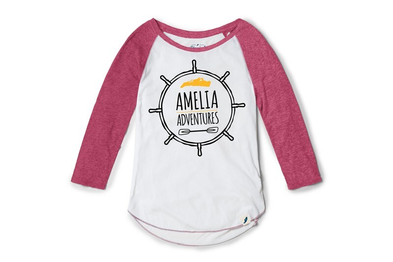 Tri-blend 3/4 Sleeve Raglan White/Orchid