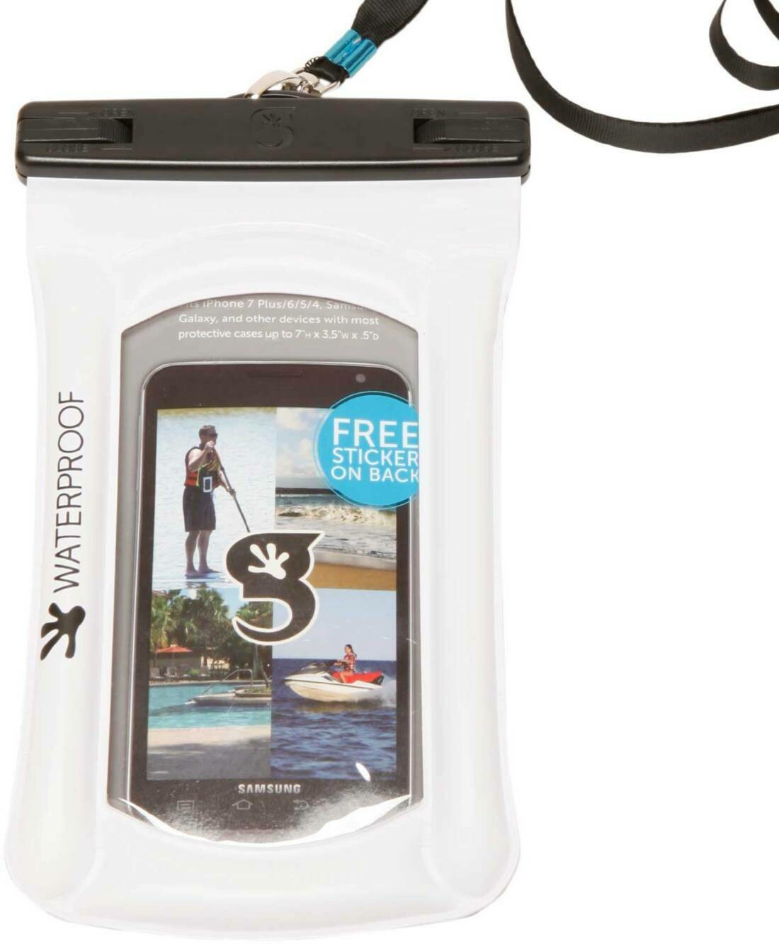 geckobrands Float Phone Dry Bag With Optional Arm Band - White