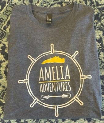 Amelia Adventures Unisex T-Shirt-Heather Blue