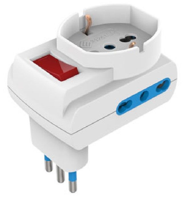 MULTIPRESA 3 POSTI C/INTERRUTTORE SALVASPAZIO