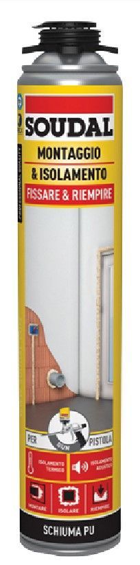 SCHIUMA POLIURETANICA 750ML PER PISTOLA SOUDAL