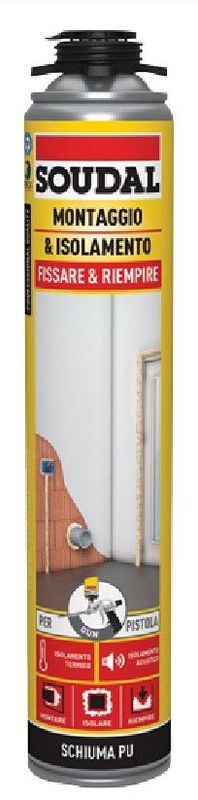 SCHIUMA POLIURETANICA 750ML PER PISTOLA SOUDAL SCHIUMA POLIURETANICA 750ML PER PISTOLA SOUDAL