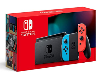 Nintendo Switch with Neon Blue and Neon Red Joy‑Con