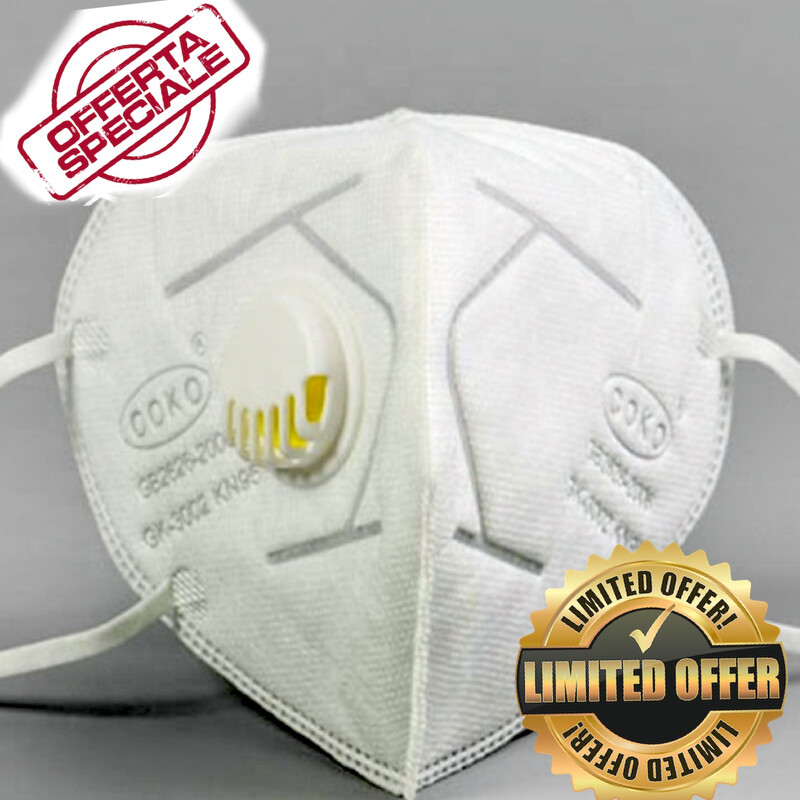 N. 20 MASCHERINE DI PROTEZIONE INDIVIDUALE KN95 (FFP2) **CON VALVOLA**  - Spedizione Inclusa 
