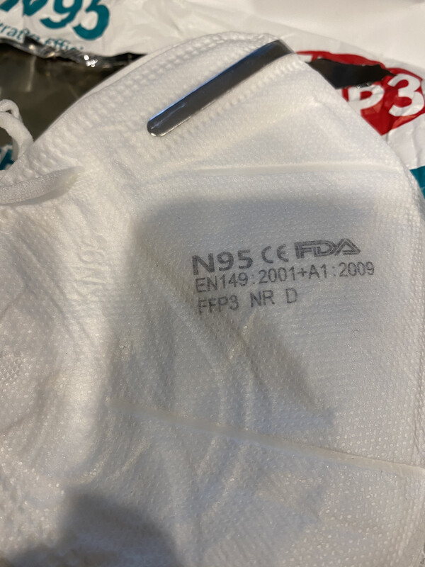 N. 10 MASCHERINE DI PROTEZIONE INDIVIDUALE KN95 (FFP3 )Spedizione Inclusa. Confezione sterile Sottovuoto 