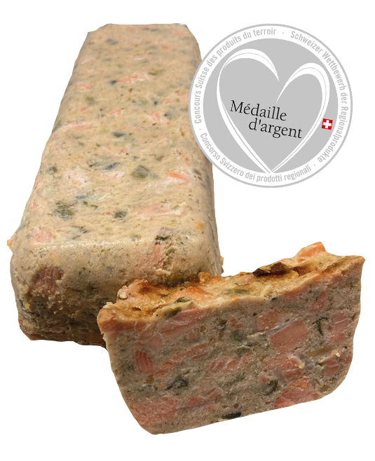 Terrine de truite saumonée de Vionnaz fumée à froid aux poireaux