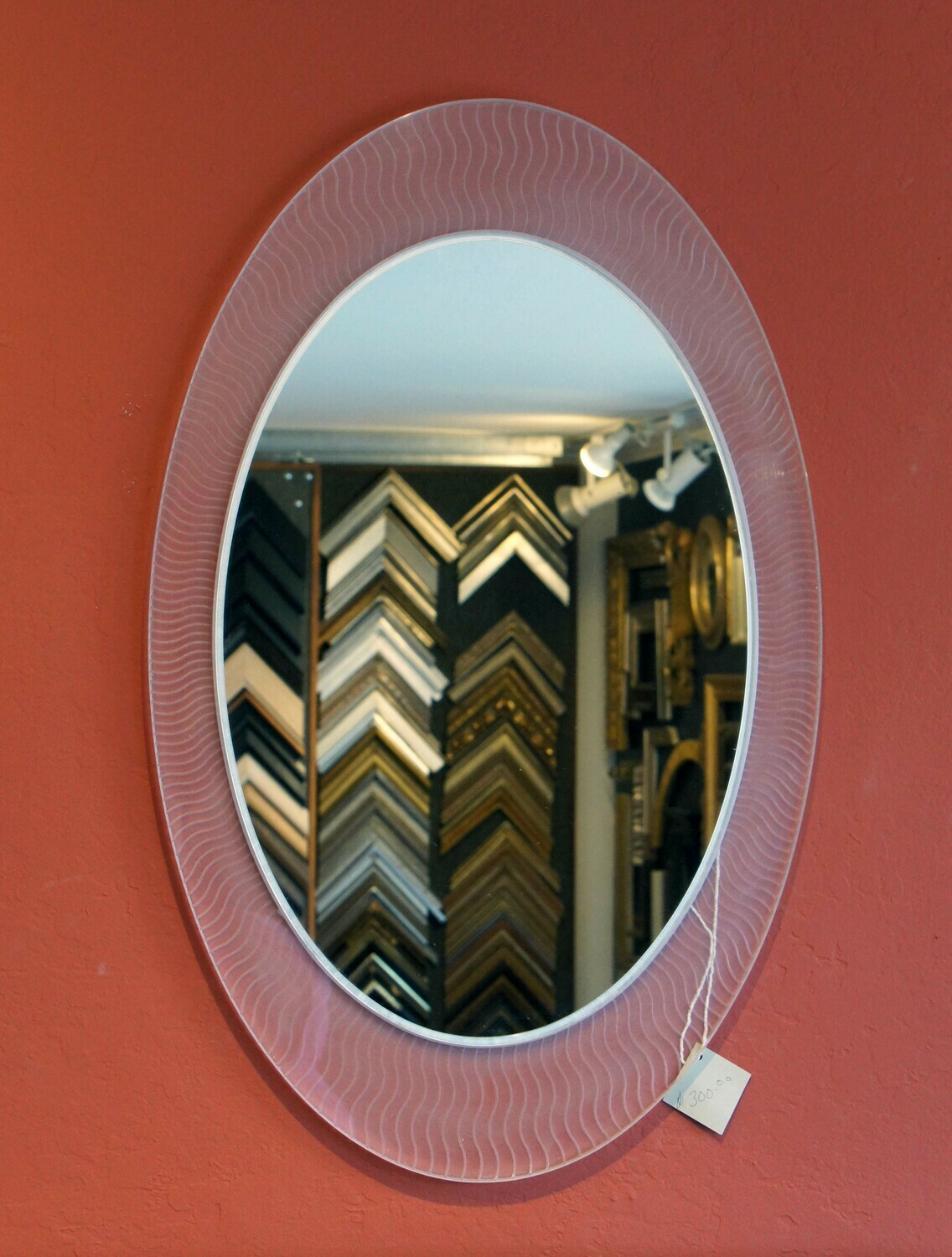 Oval Lucite Mirror