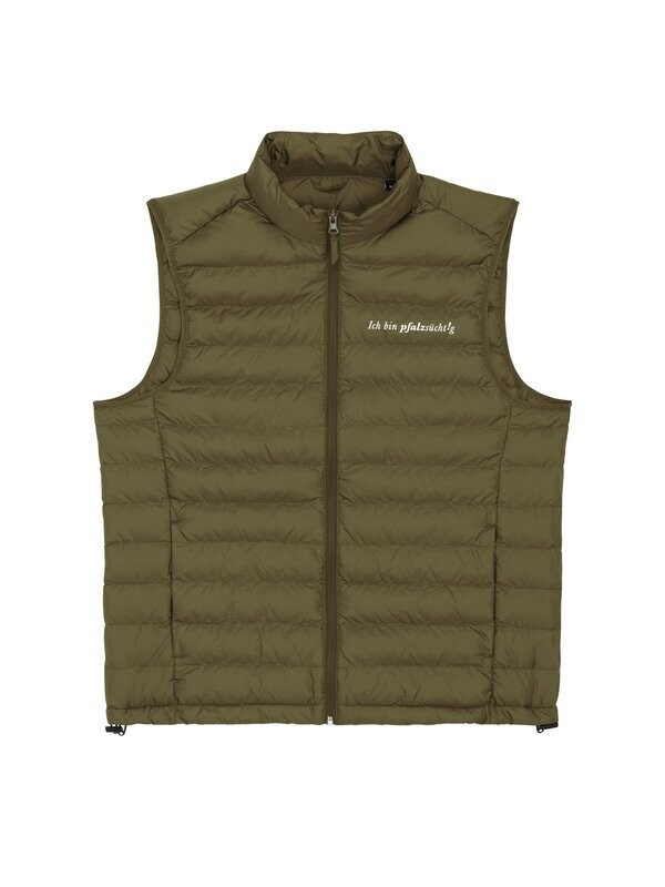 Steppjacke Herren Kurzarm khaki