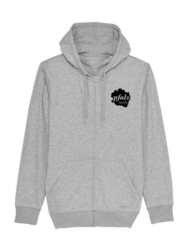 Zipper "pfalzgrenze" grau (Logo in schwarz)