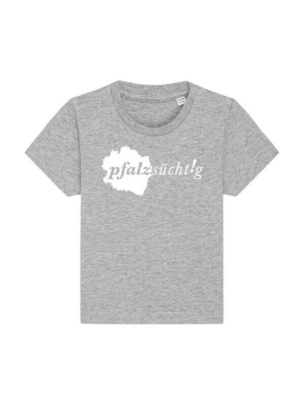 T-Shirt Baby "pfalzsücht!g" grau (Logo in weiß)