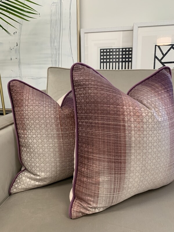 Purple Geometric Custom Cushions (Pair) Purple Geometric Custom Cushions (Pair)