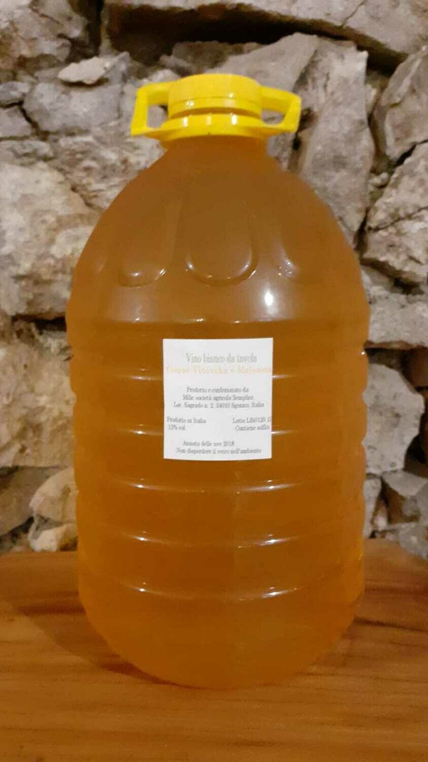 Vino BIANCO sfuso cuvèe Vitovska/Malvazija - bottiglione 5 litri (vol 12%) Vino BIANCO sfuso cuvèe Vitovska/Malvazija - bottiglione 5 litri (vol 12%)