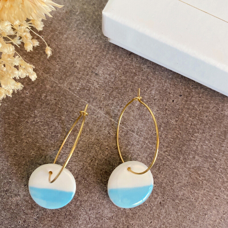 Créoles Sphère Turquoise