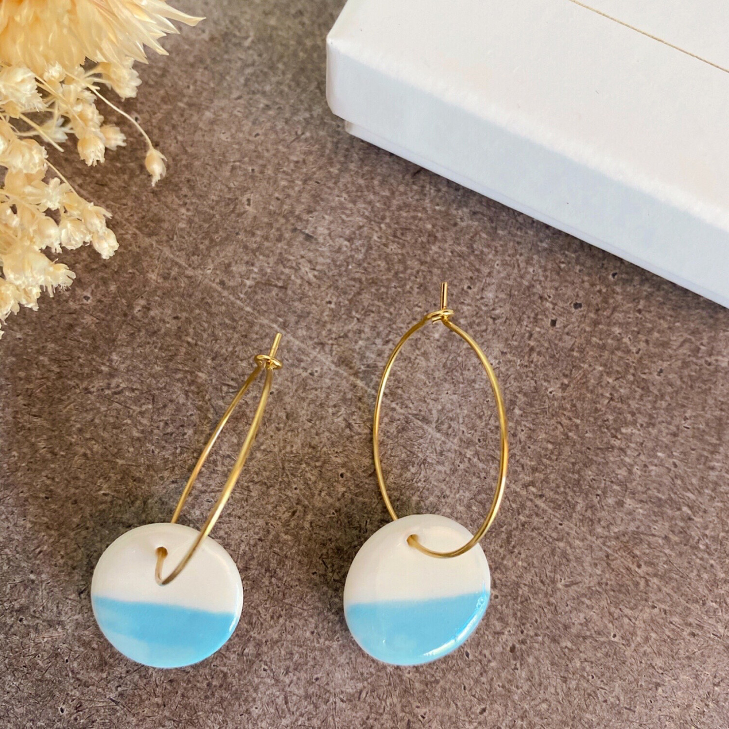 Créoles Sphère Turquoise