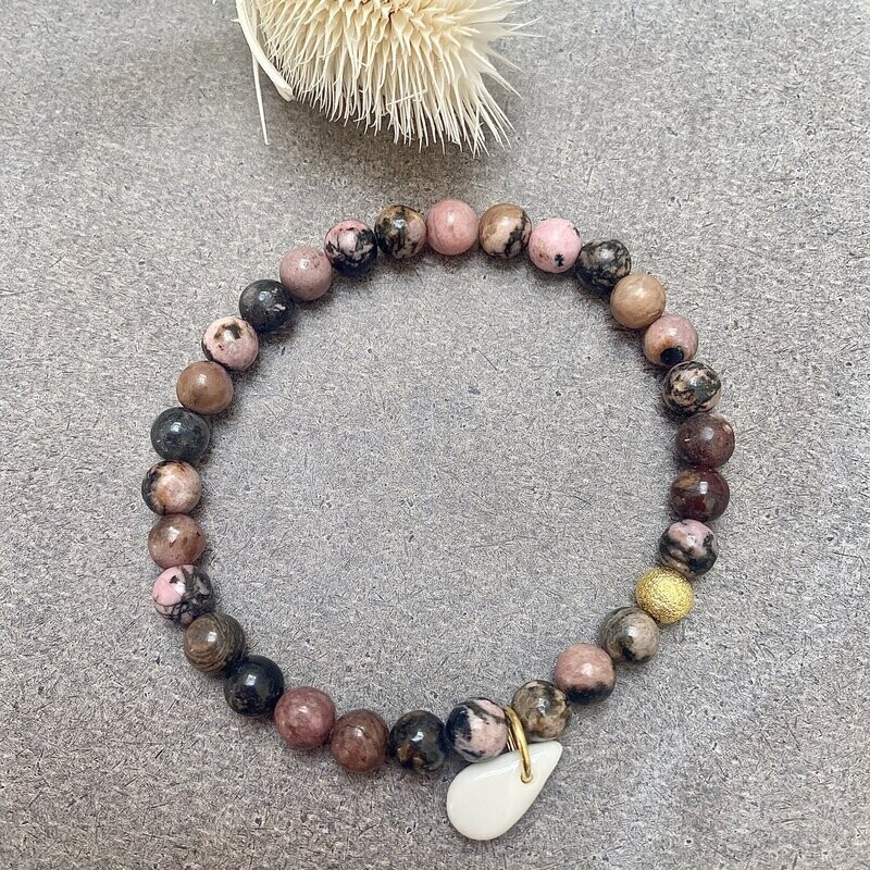 Bracelet perles mauve goutte